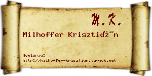 Milhoffer Krisztián névjegykártya